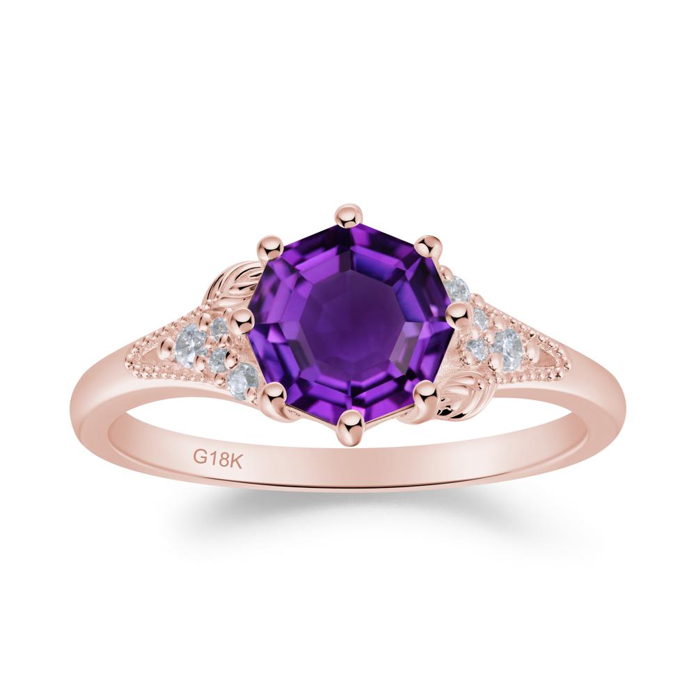 Vinatge Amethyst Promise Ring - LUO Jewelry #metal_18k rose gold