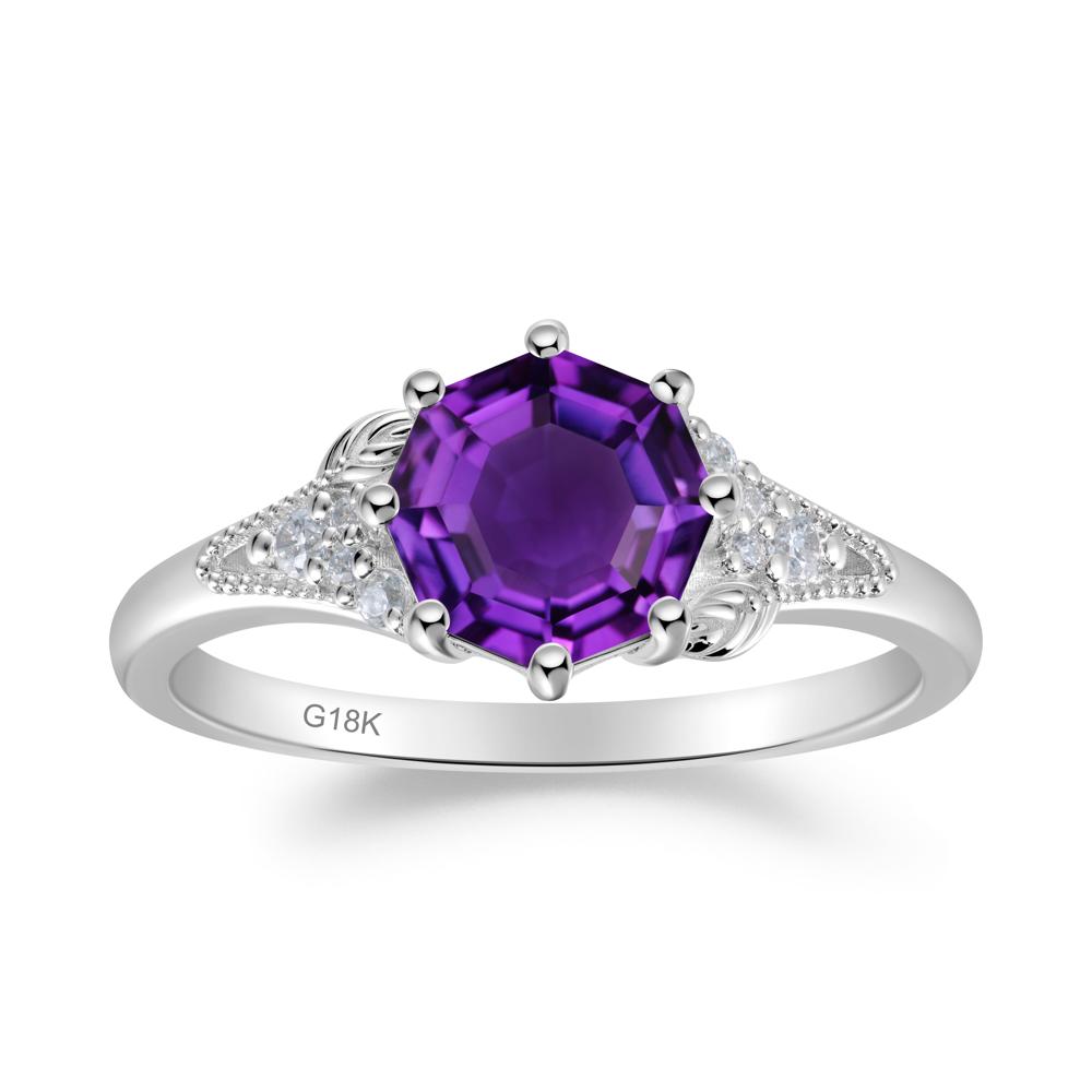 Vinatge Amethyst Promise Ring - LUO Jewelry #metal_18k white gold