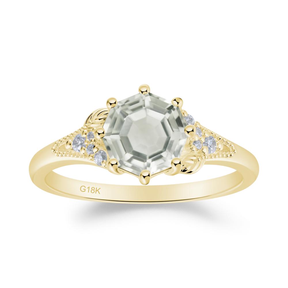 Filigree Octagon Green Amethyst Ring - LUO Jewelry #metal_18k yellow gold