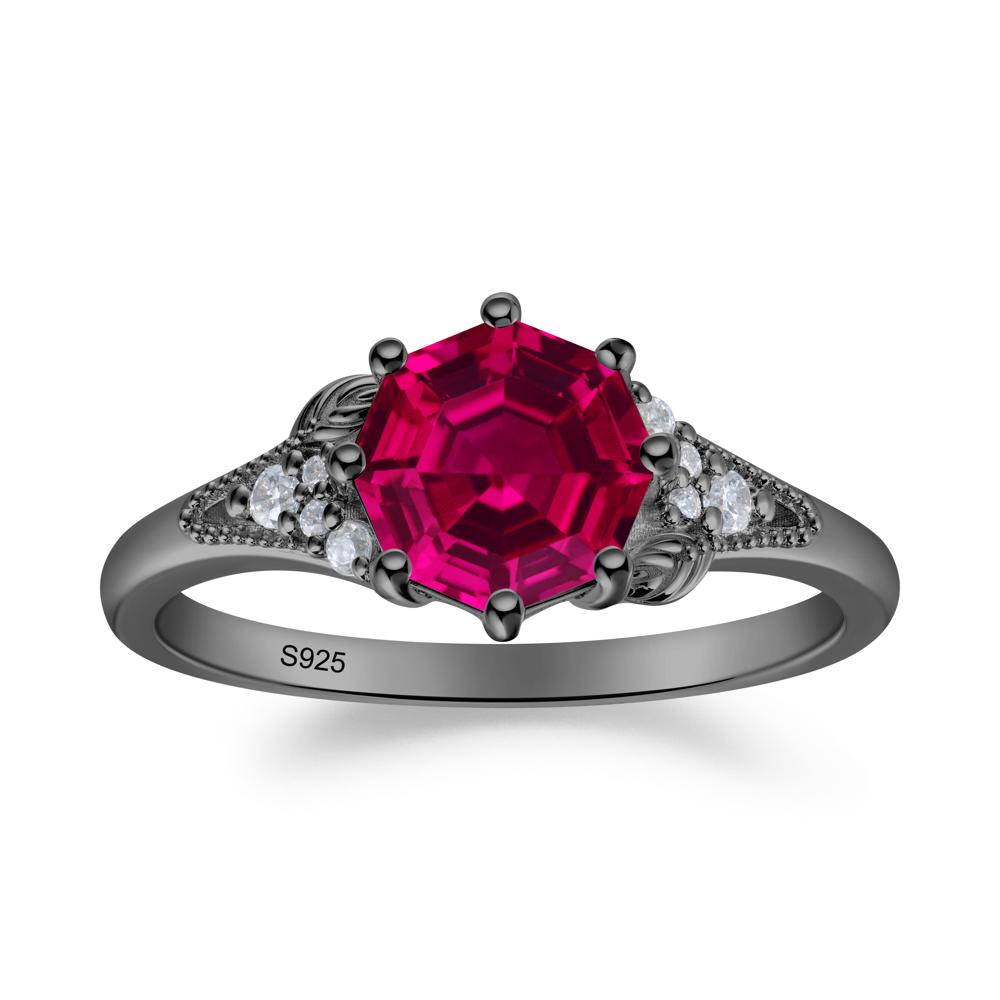 Vinatge Ruby Promise Ring - LUO Jewelry #metal_black finish sterling silver