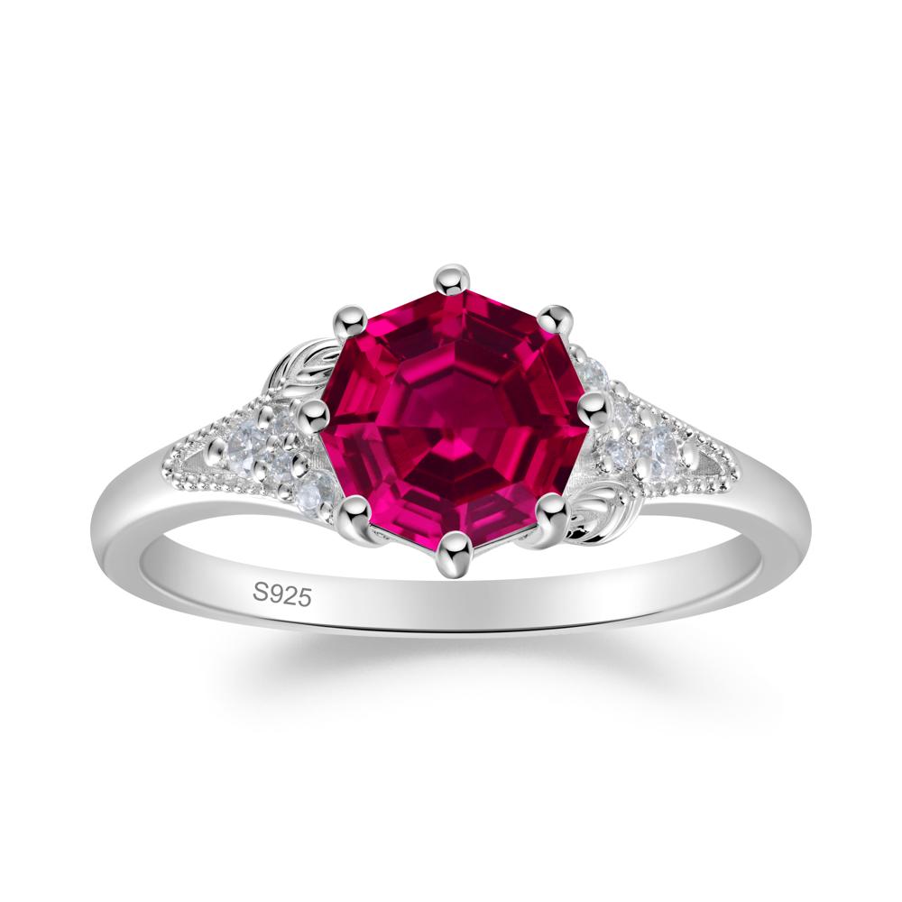 Vinatge Ruby Promise Ring - LUO Jewelry #metal_sterling silver
