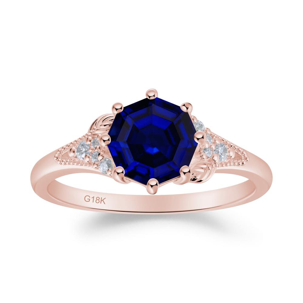 Filigree Octagon Sapphire Ring - LUO Jewelry #metal_18k rose gold