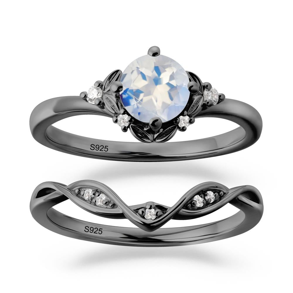 Nature Inspired Leaf and Vine Emerald Ring Set - LUO Jewelry #gemstone_Moonstone