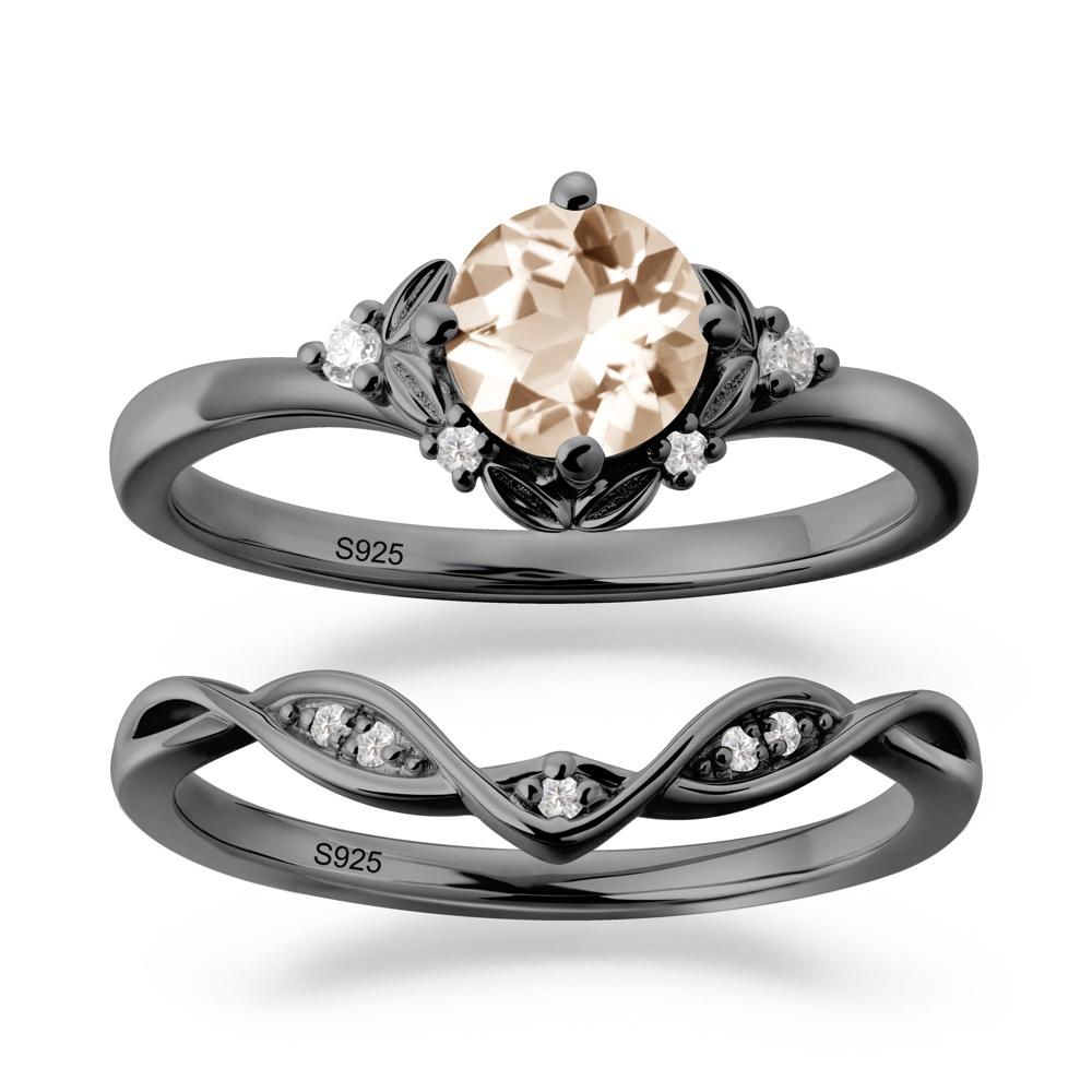 Nature Inspired Leaf and Vine Emerald Ring Set - LUO Jewelry #gemstone_Morganite