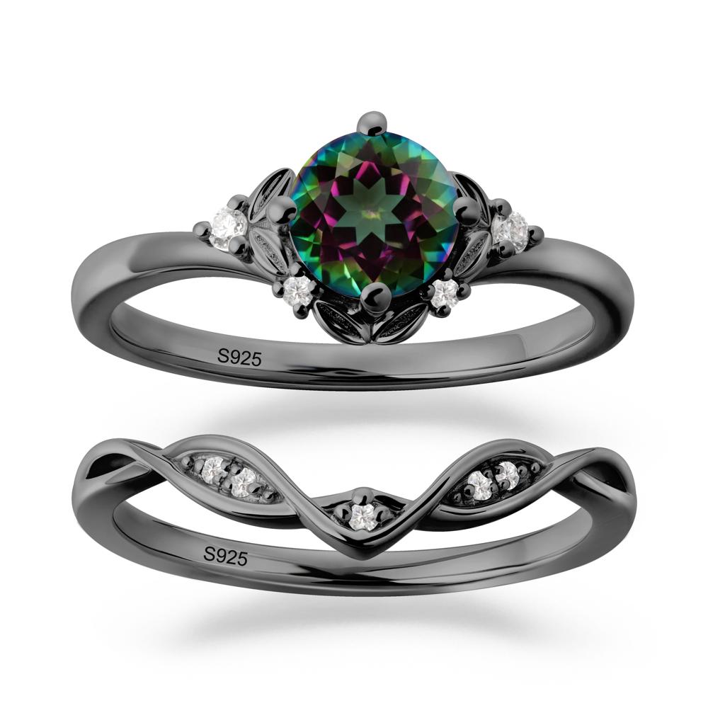 Nature Inspired Leaf and Vine Emerald Ring Set - LUO Jewelry #gemstone_Mystic Topaz