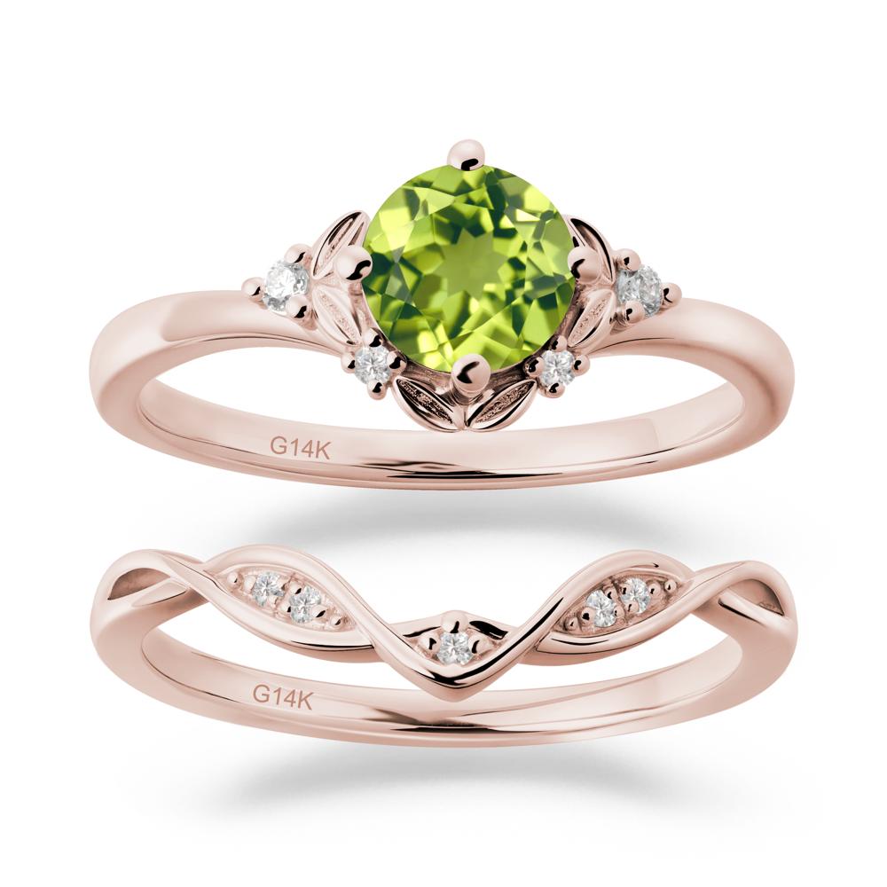 Nature Inspired Leaf and Vine Emerald Ring Set - LUO Jewelry #gemstone_Peridot