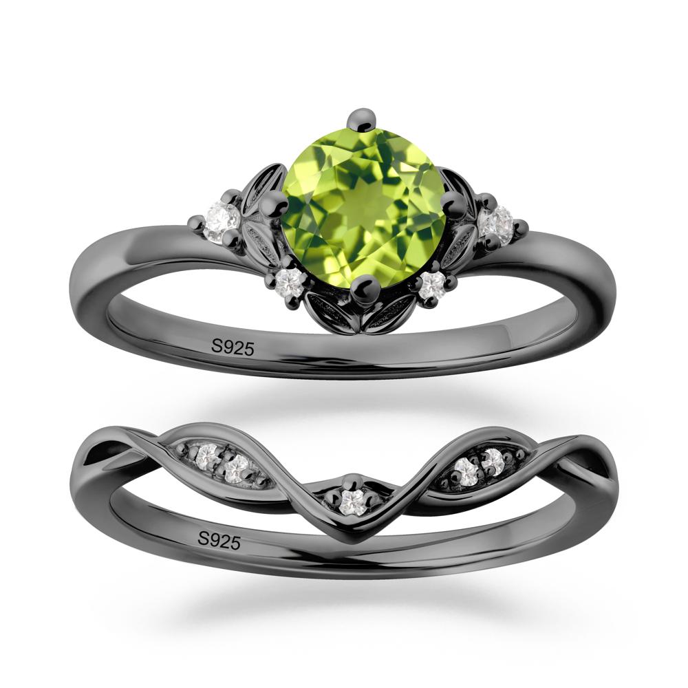 Nature Inspired Leaf and Vine Emerald Ring Set - LUO Jewelry #gemstone_Peridot