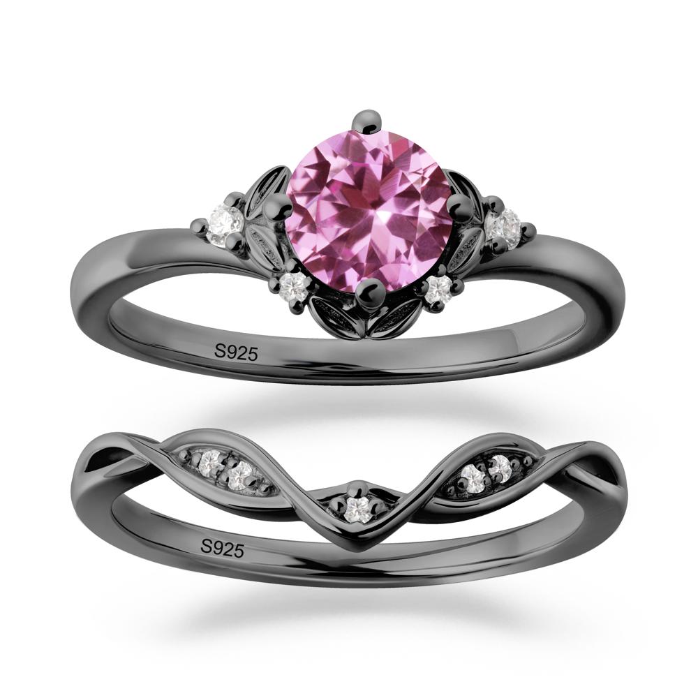 Nature Inspired Leaf and Vine Emerald Ring Set - LUO Jewelry #gemstone_Pink Sapphire