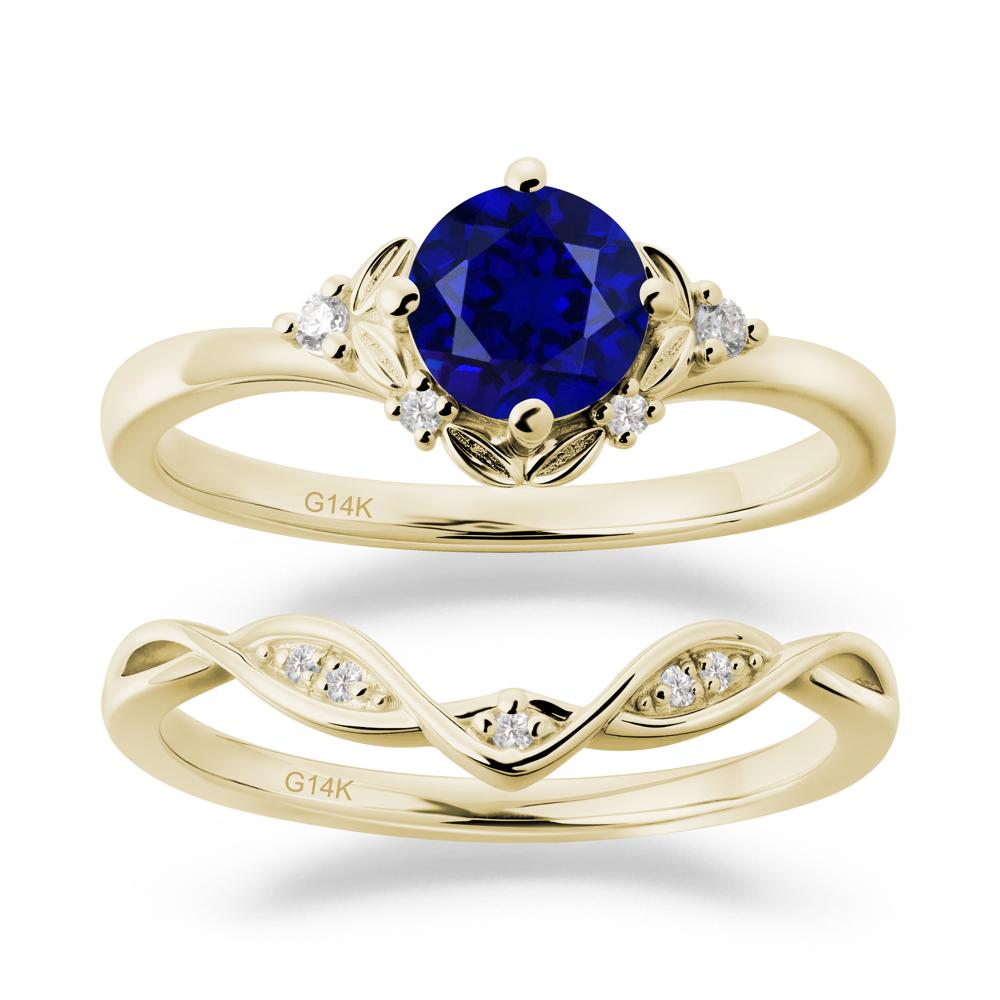 Nature Inspired Leaf and Vine Emerald Ring Set - LUO Jewelry #gemstone_Sapphire