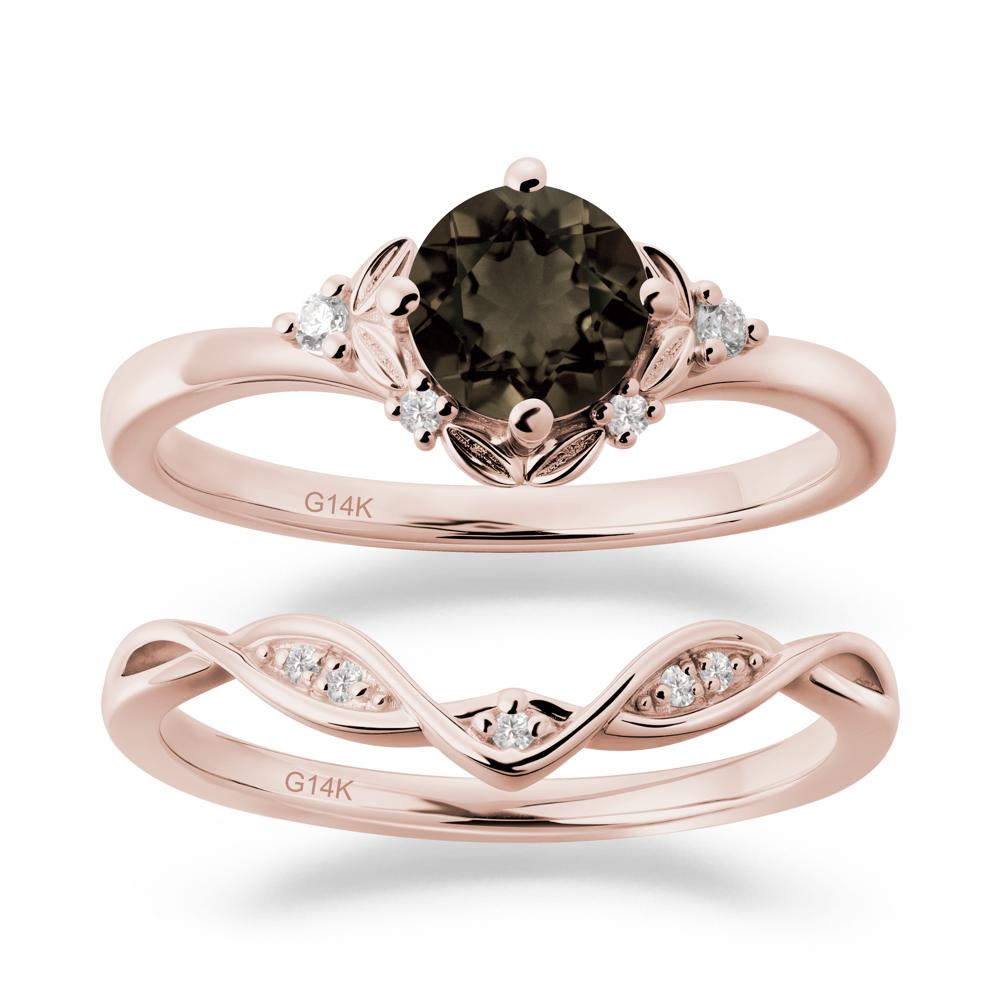 Nature Inspired Leaf and Vine Emerald Ring Set - LUO Jewelry #gemstone_Smoky Quartz