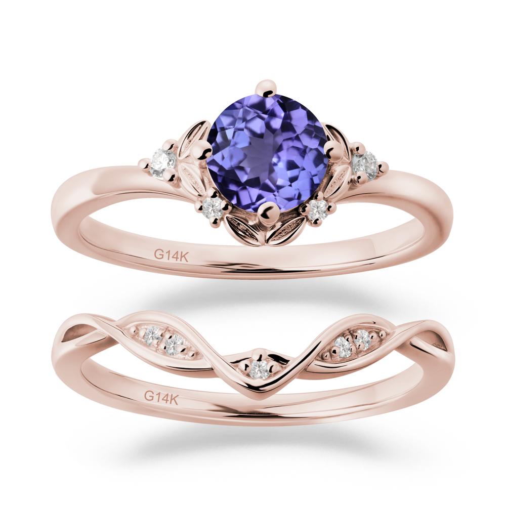 Nature Inspired Leaf and Vine Emerald Ring Set - LUO Jewelry #gemstone_Tanzanite