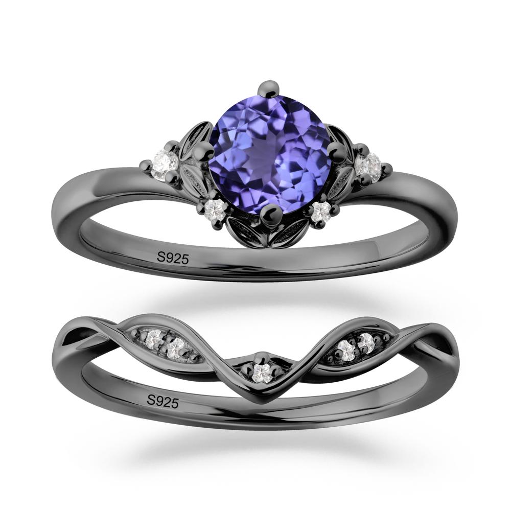 Nature Inspired Leaf and Vine Emerald Ring Set - LUO Jewelry #gemstone_Tanzanite