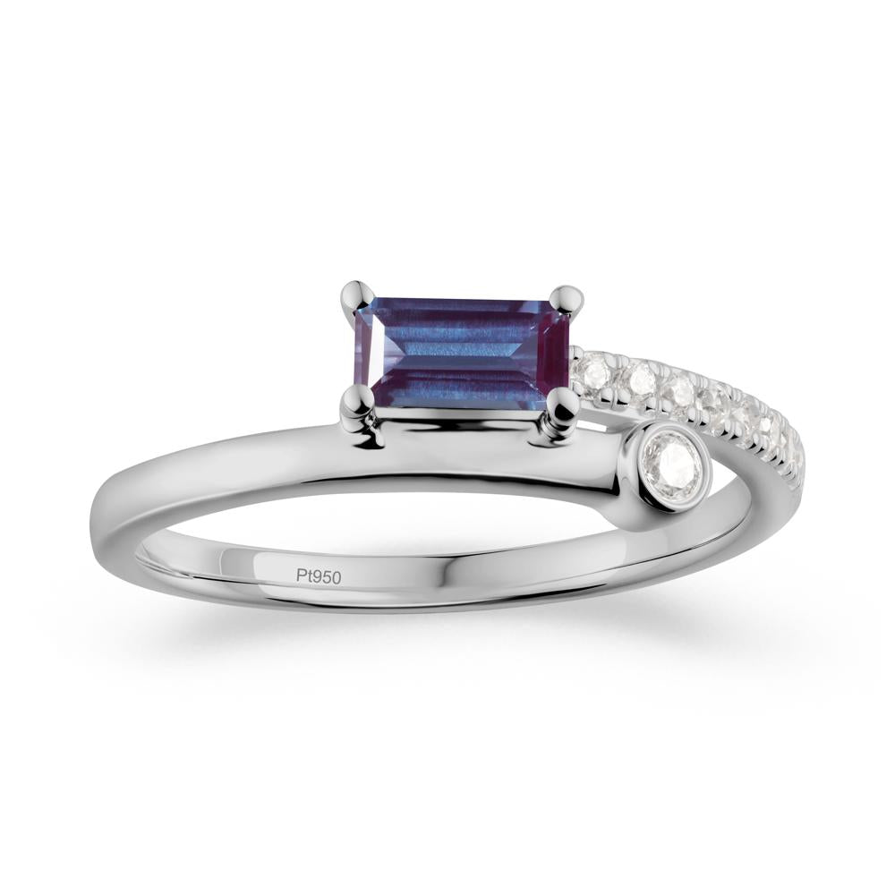 Unique Alexandrite Baguette Ring for Everyday Wear - LUO Jewelry #metal_platinum