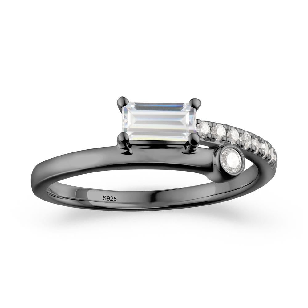 Toi Et Moi Cubic Zirconia Ring for Women - LUO Jewelry #metal_black finish sterling silver