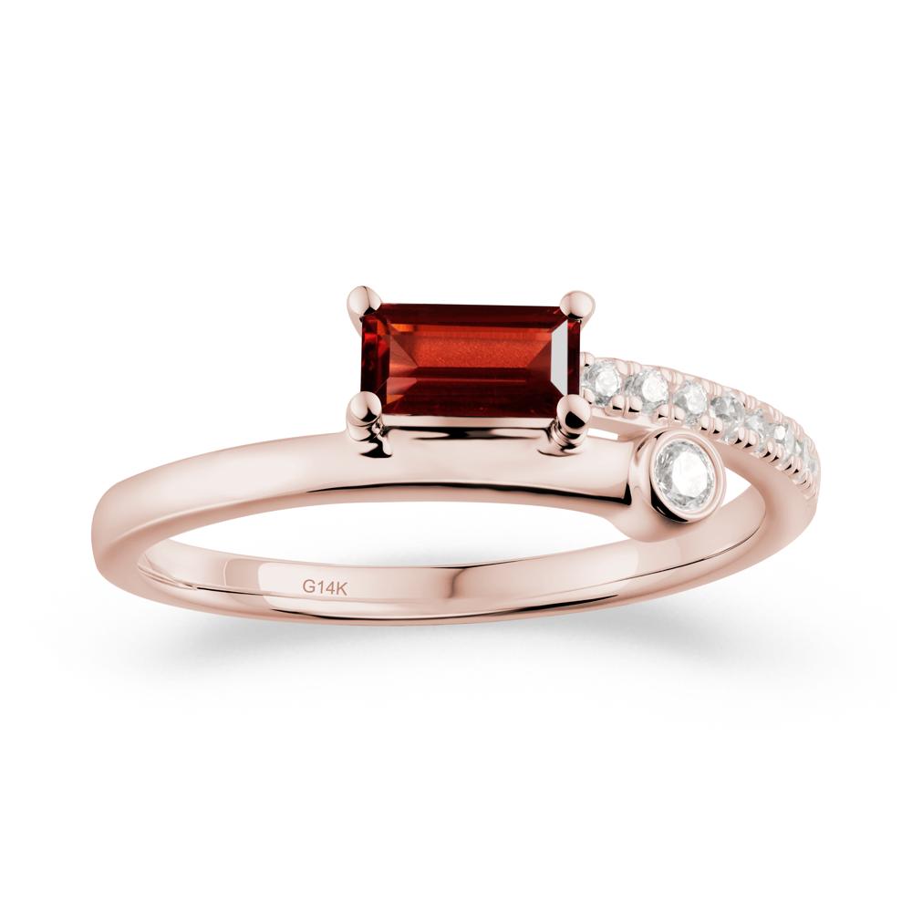 Rectangular Cut Garnet Anniversary Ring - LUO Jewelry #metal_14k rose gold