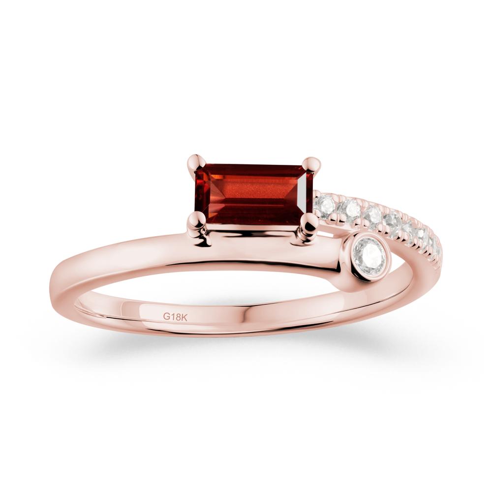 Rectangular Cut Garnet Anniversary Ring - LUO Jewelry #metal_18k rose gold