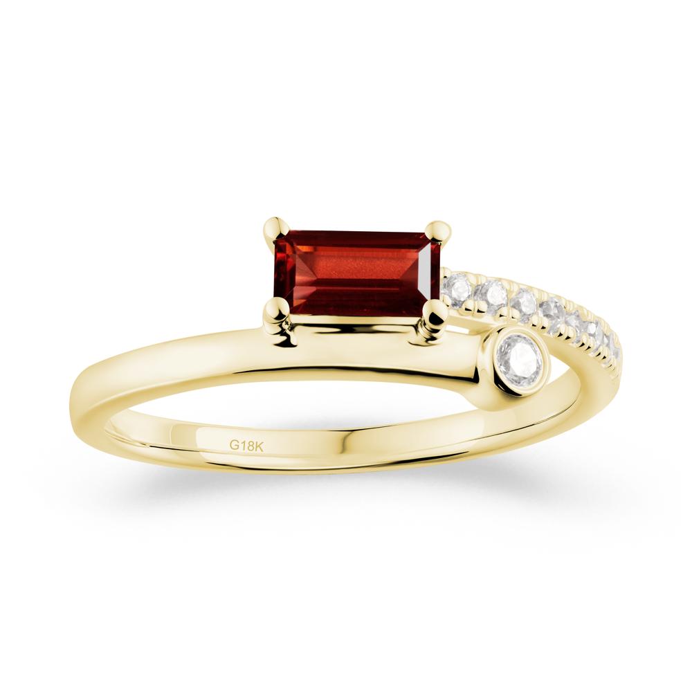 Rectangular Cut Garnet Anniversary Ring - LUO Jewelry #metal_18k yellow gold