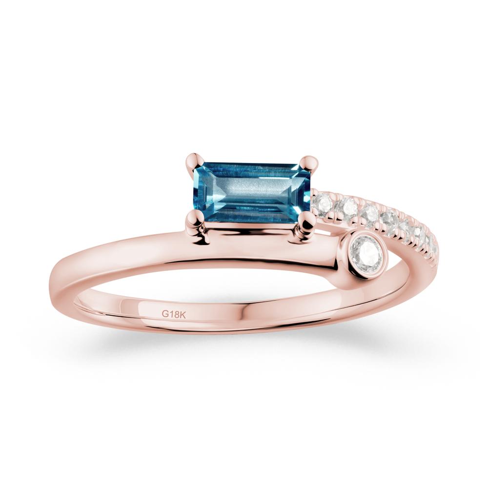Toi Et Moi London Blue Topaz Ring for Women - LUO Jewelry #metal_18k rose gold