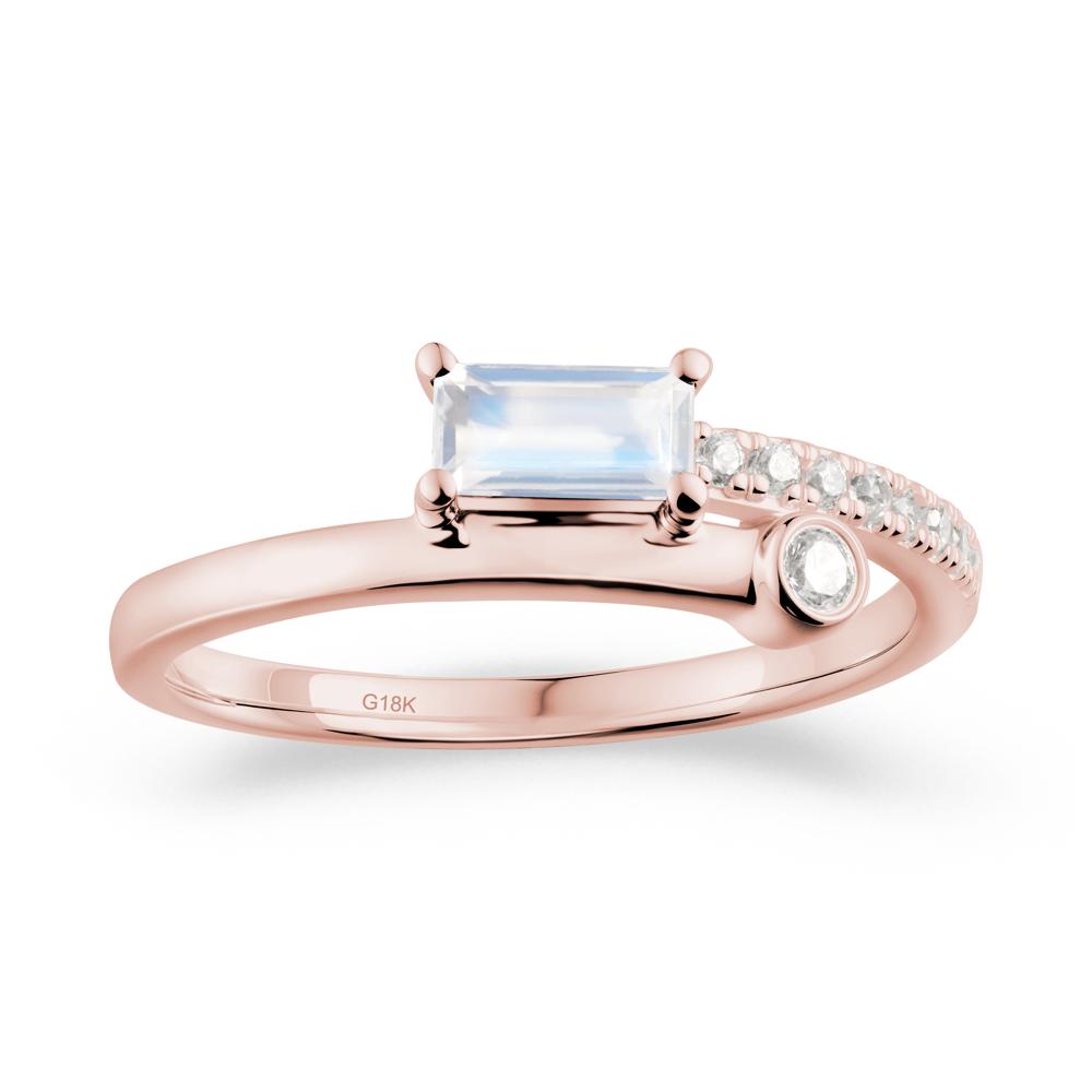 Rectangular Cut Moonstone Anniversary Ring - LUO Jewelry #metal_18k rose gold