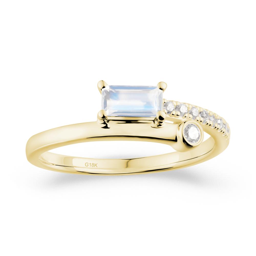 Rectangular Cut Moonstone Anniversary Ring - LUO Jewelry #metal_18k yellow gold