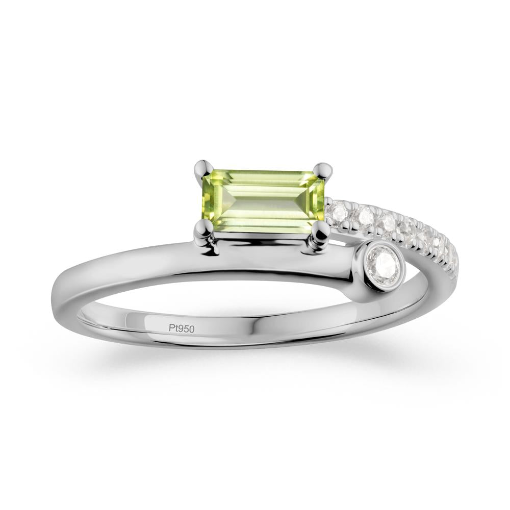 Toi Et Moi Peridot Ring for Women - LUO Jewelry #metal_platinum