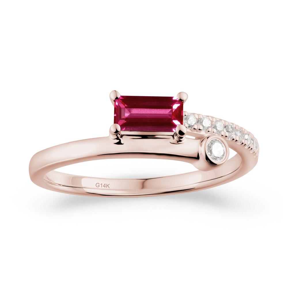Toi Et Moi Ruby Ring for Women - LUO Jewelry #metal_14k rose gold