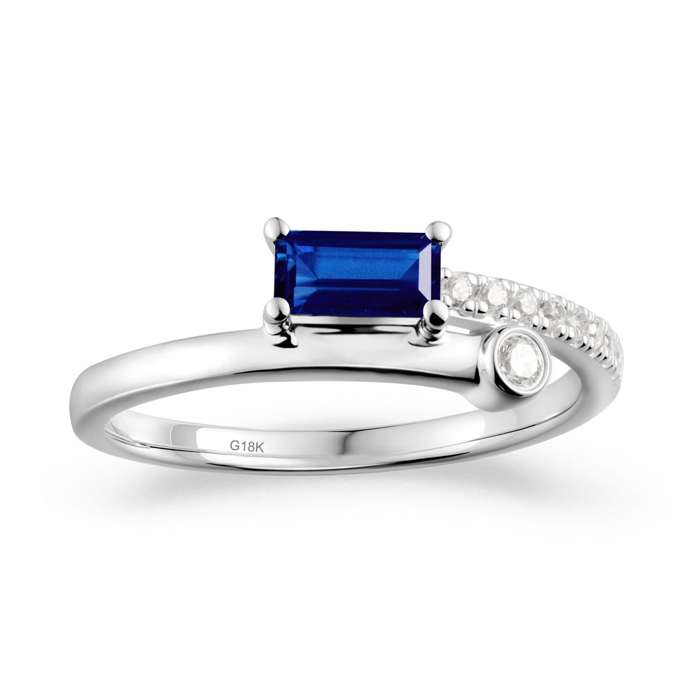 Unique Sapphire Baguette Ring for Everyday Wear - LUO Jewelry #metal_18k white gold