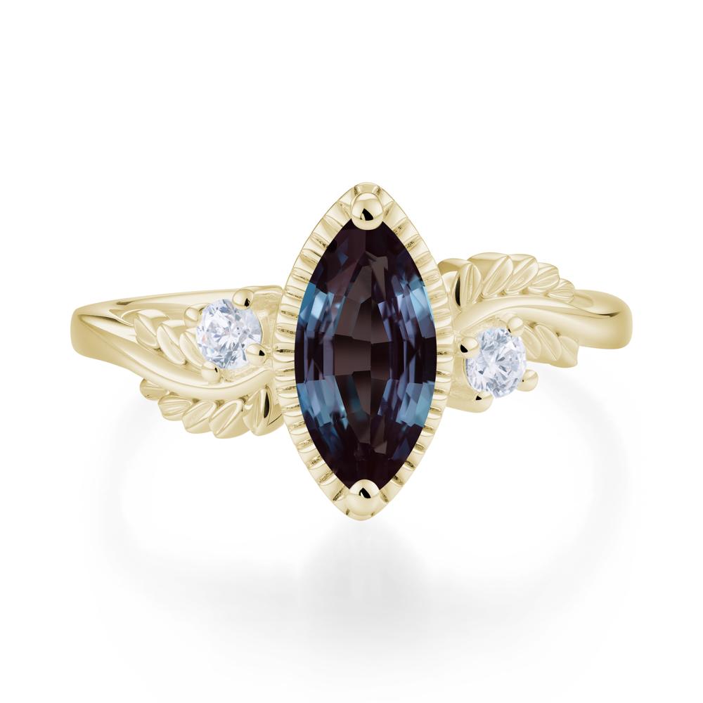 Twisted Leaf Lemon Quartz Wedding Ring - LUO Jewelry #gemstone_Alexandrite