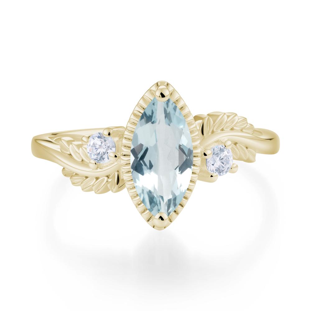 Twisted Leaf Lemon Quartz Wedding Ring - LUO Jewelry #gemstone_Aquamarine