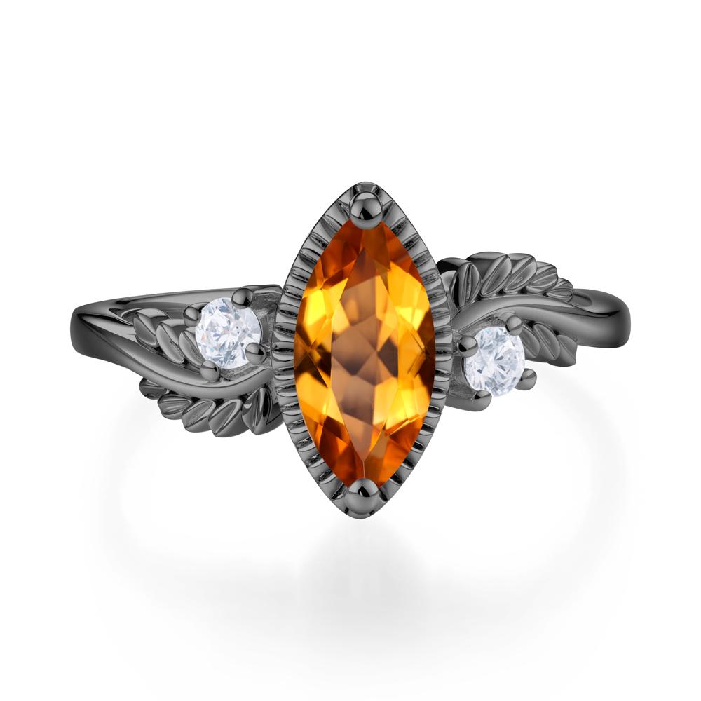 Twisted Leaf Lemon Quartz Wedding Ring - LUO Jewelry #gemstone_Citrine