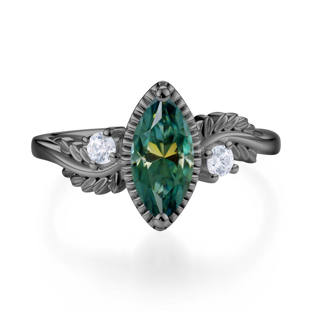 Twisted Leaf Lemon Quartz Wedding Ring - LUO Jewelry #gemstone_Green Moissanite