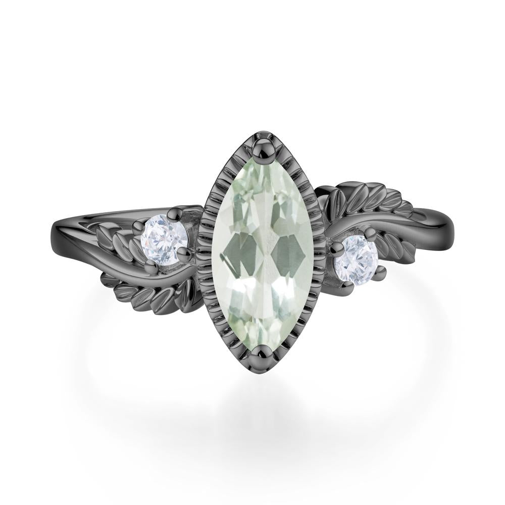 Twisted Leaf Lemon Quartz Wedding Ring - LUO Jewelry #gemstone_Green Amethyst