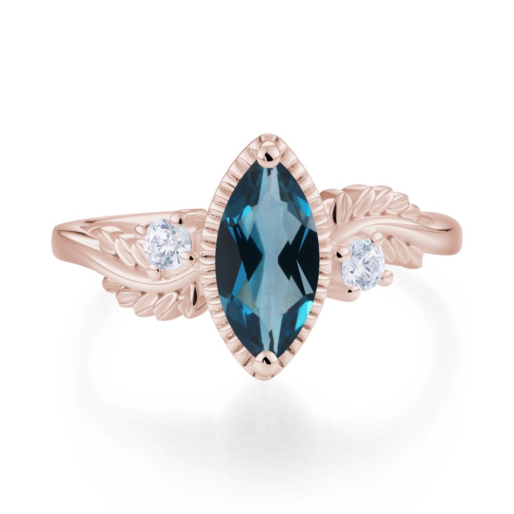 Twisted Leaf Lemon Quartz Wedding Ring - LUO Jewelry #gemstone_London Blue Topaz