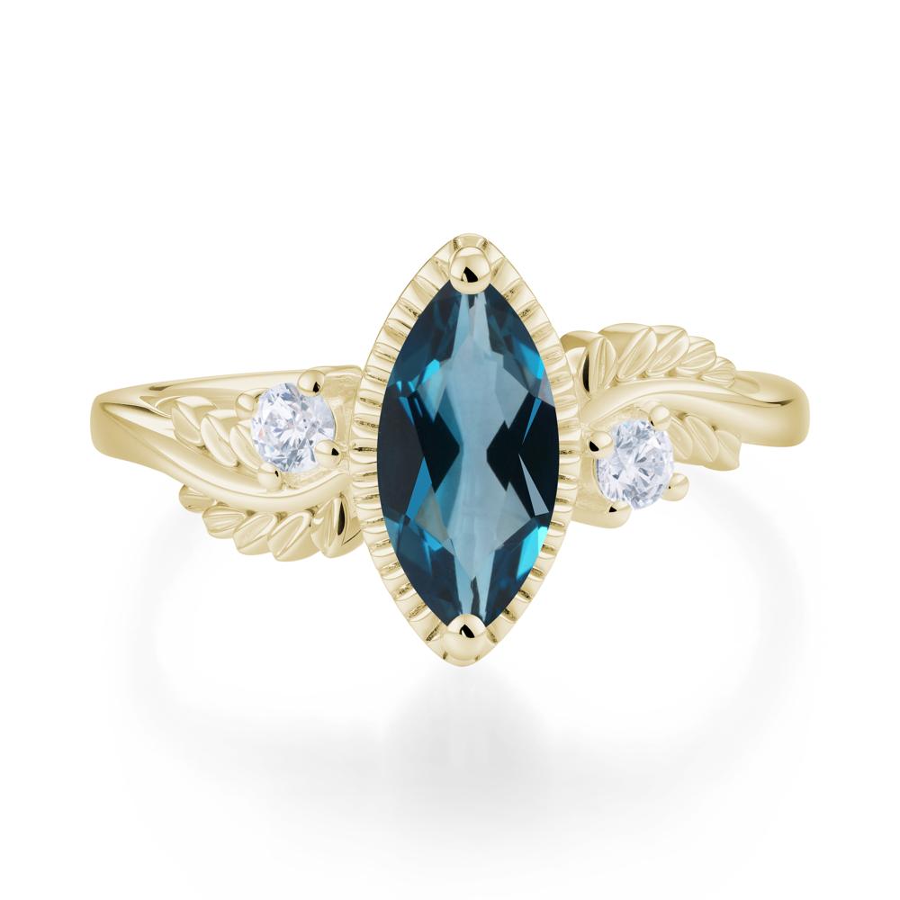 Twisted Leaf Lemon Quartz Wedding Ring - LUO Jewelry #gemstone_London Blue Topaz