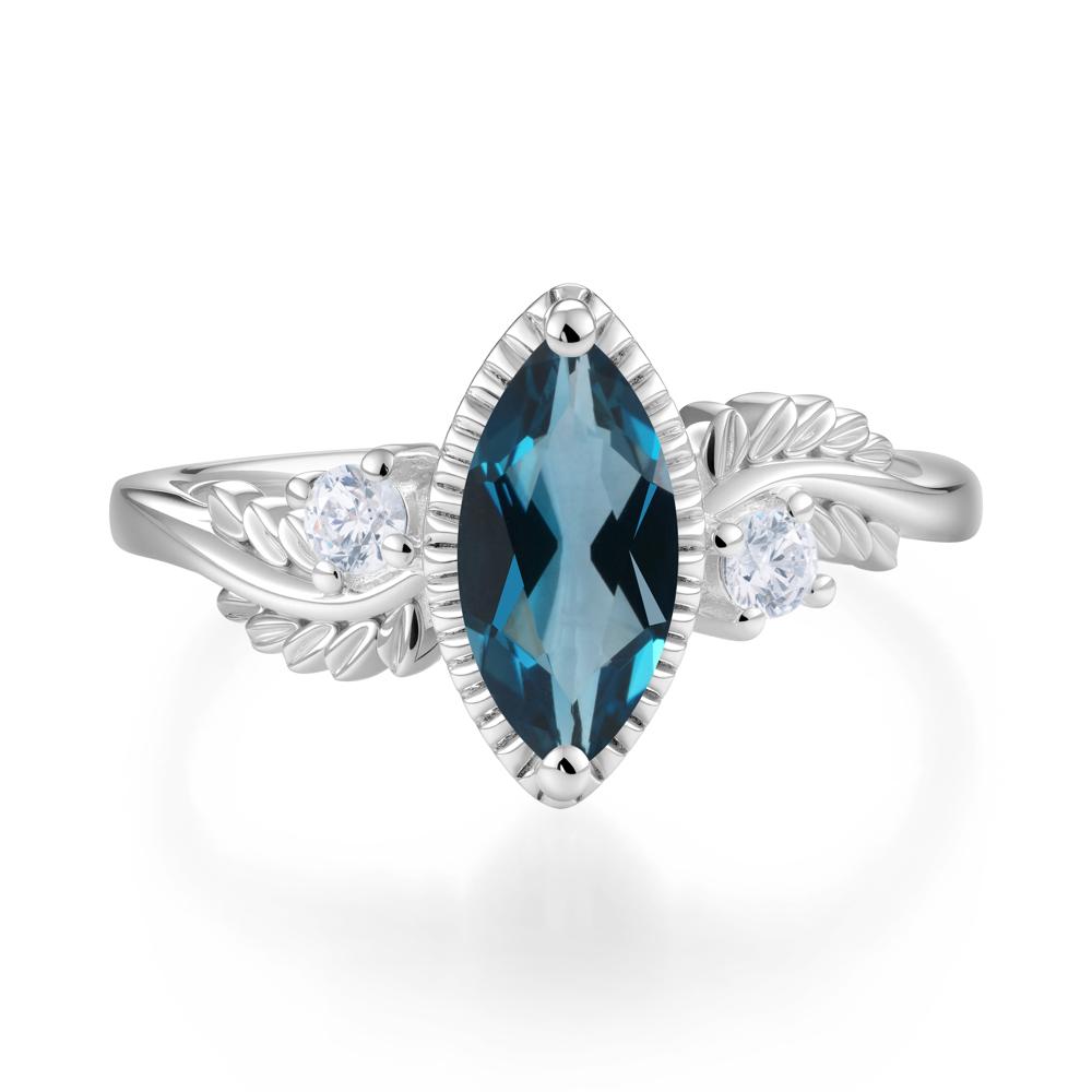 Twisted Leaf Lemon Quartz Wedding Ring - LUO Jewelry #gemstone_London Blue Topaz