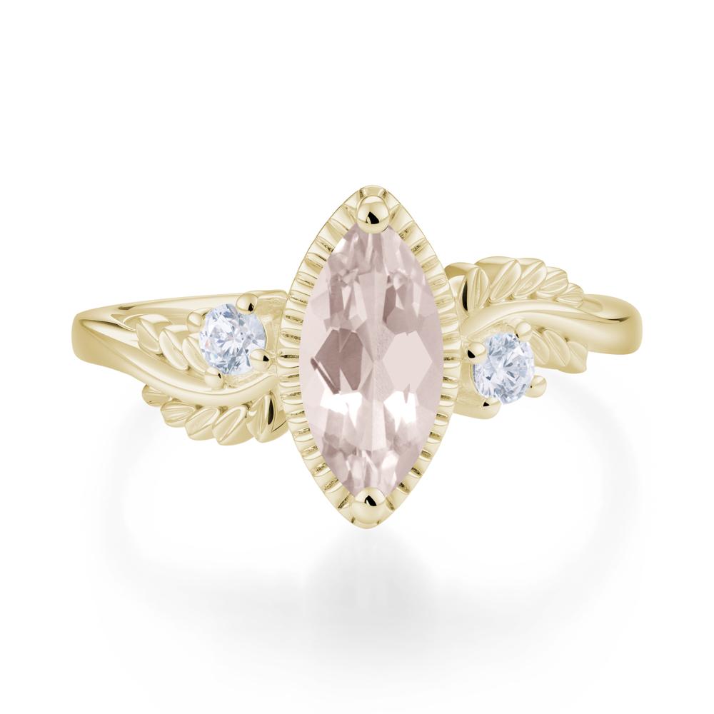 Twisted Leaf Lemon Quartz Wedding Ring - LUO Jewelry #gemstone_Morganite