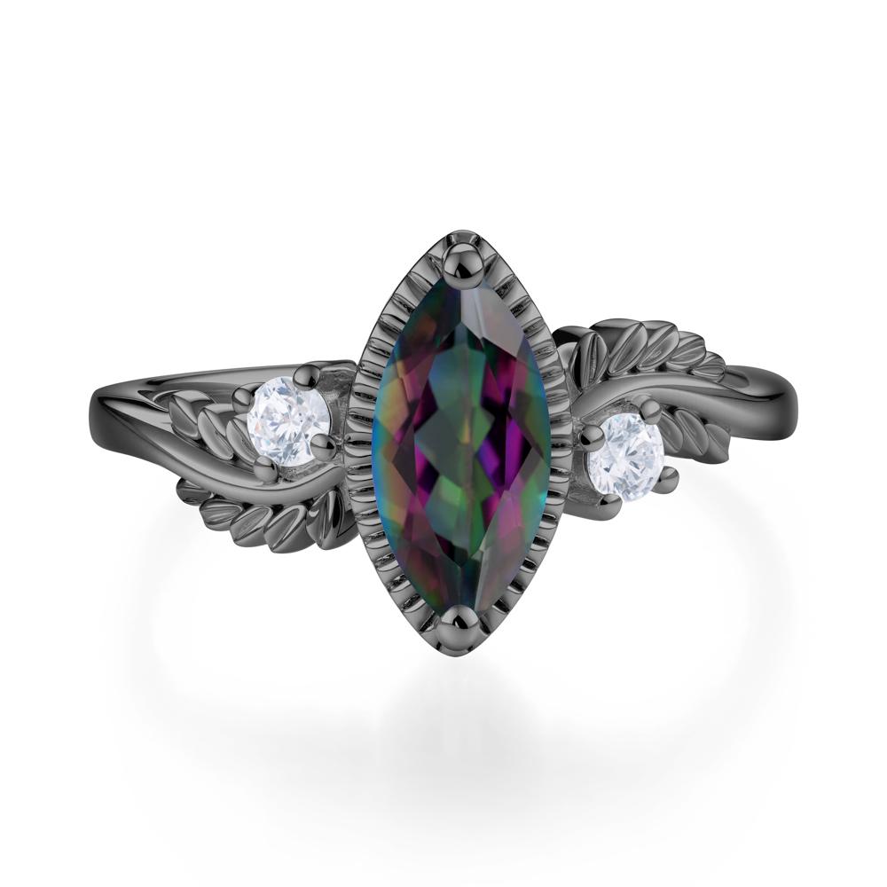 Twisted Leaf Lemon Quartz Wedding Ring - LUO Jewelry #gemstone_Mystic Topaz