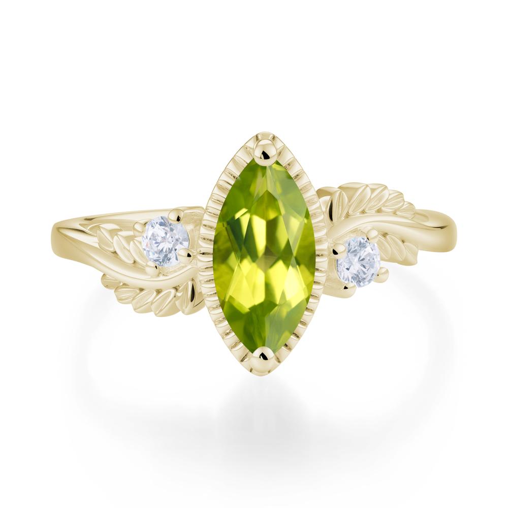 Twisted Leaf Lemon Quartz Wedding Ring - LUO Jewelry #gemstone_Peridot