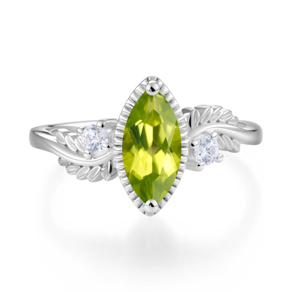 Twisted Leaf Lemon Quartz Wedding Ring - LUO Jewelry #gemstone_Peridot