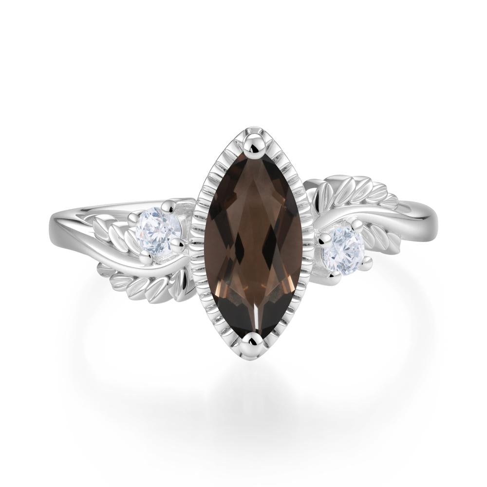 Twisted Leaf Lemon Quartz Wedding Ring - LUO Jewelry #gemstone_Smoky Quartz
