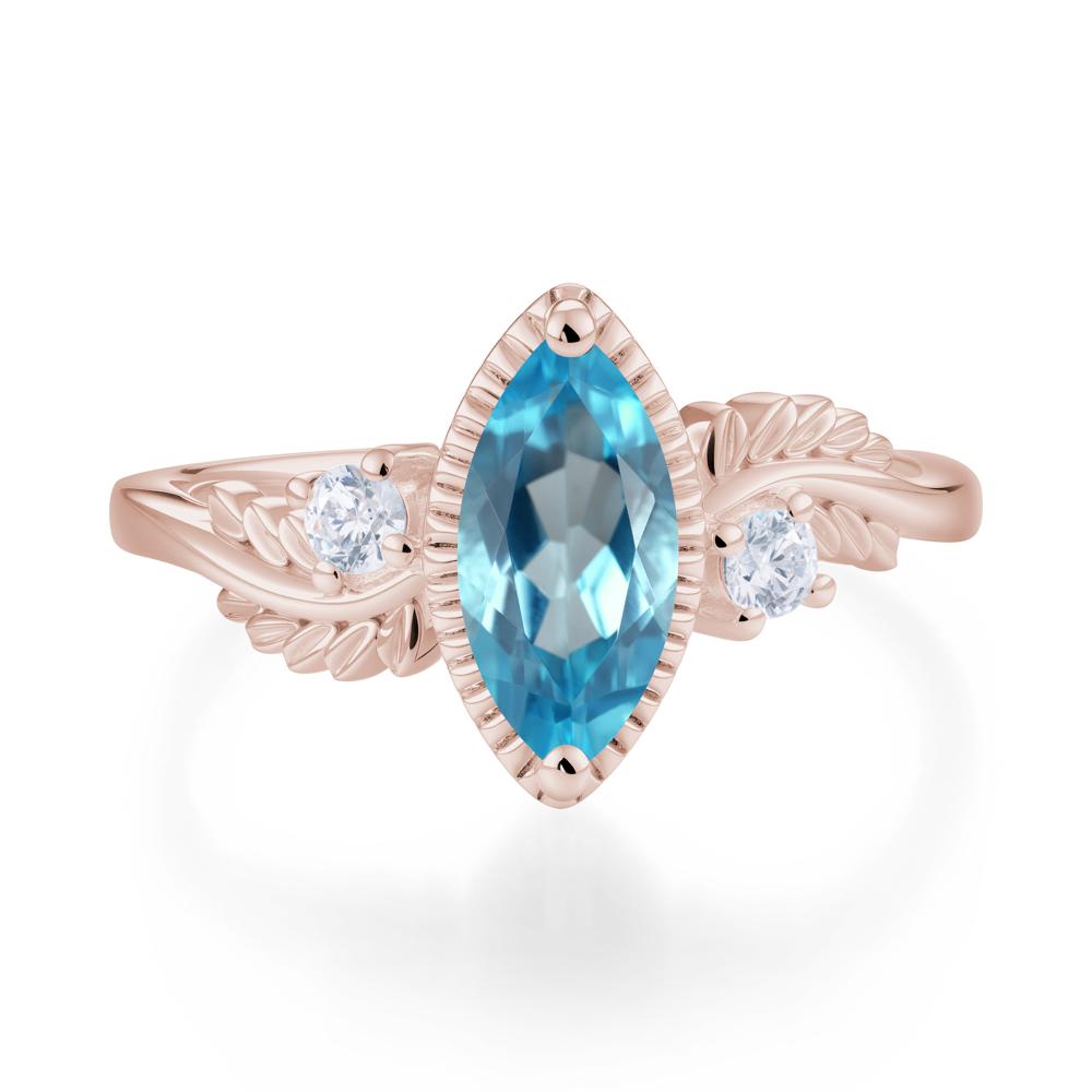 Twisted Leaf Lemon Quartz Wedding Ring - LUO Jewelry #gemstone_Swiss Blue Topaz