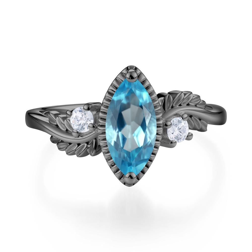 Twisted Leaf Lemon Quartz Wedding Ring - LUO Jewelry #gemstone_Swiss Blue Topaz