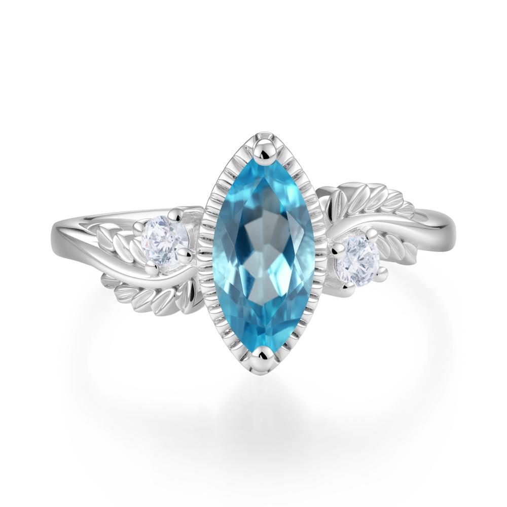 Twisted Leaf Lemon Quartz Wedding Ring - LUO Jewelry #gemstone_Swiss Blue Topaz
