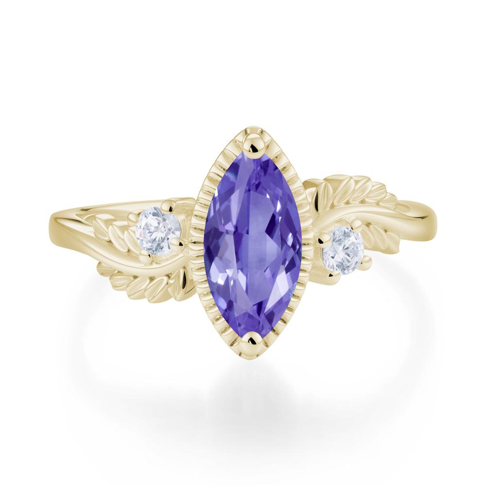 Twisted Leaf Lemon Quartz Wedding Ring - LUO Jewelry #gemstone_Tanzanite