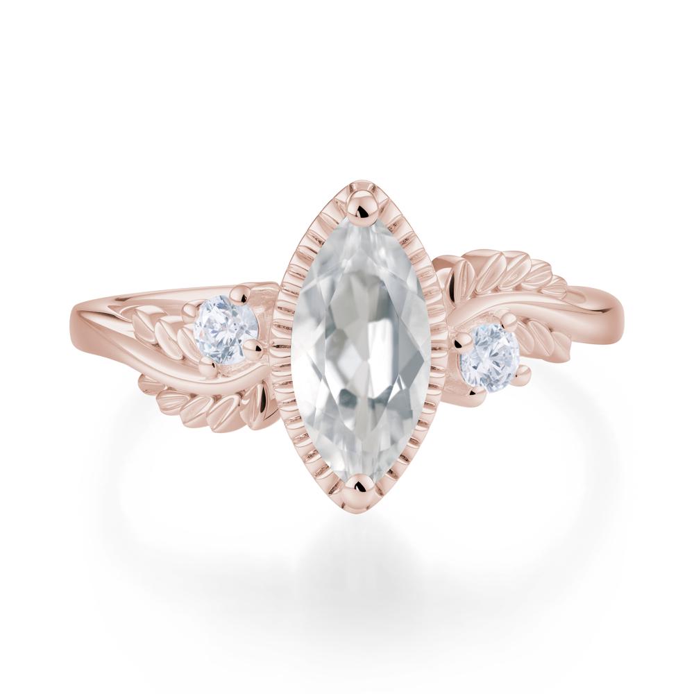 Twisted Leaf Lemon Quartz Wedding Ring - LUO Jewelry #gemstone_White Topaz