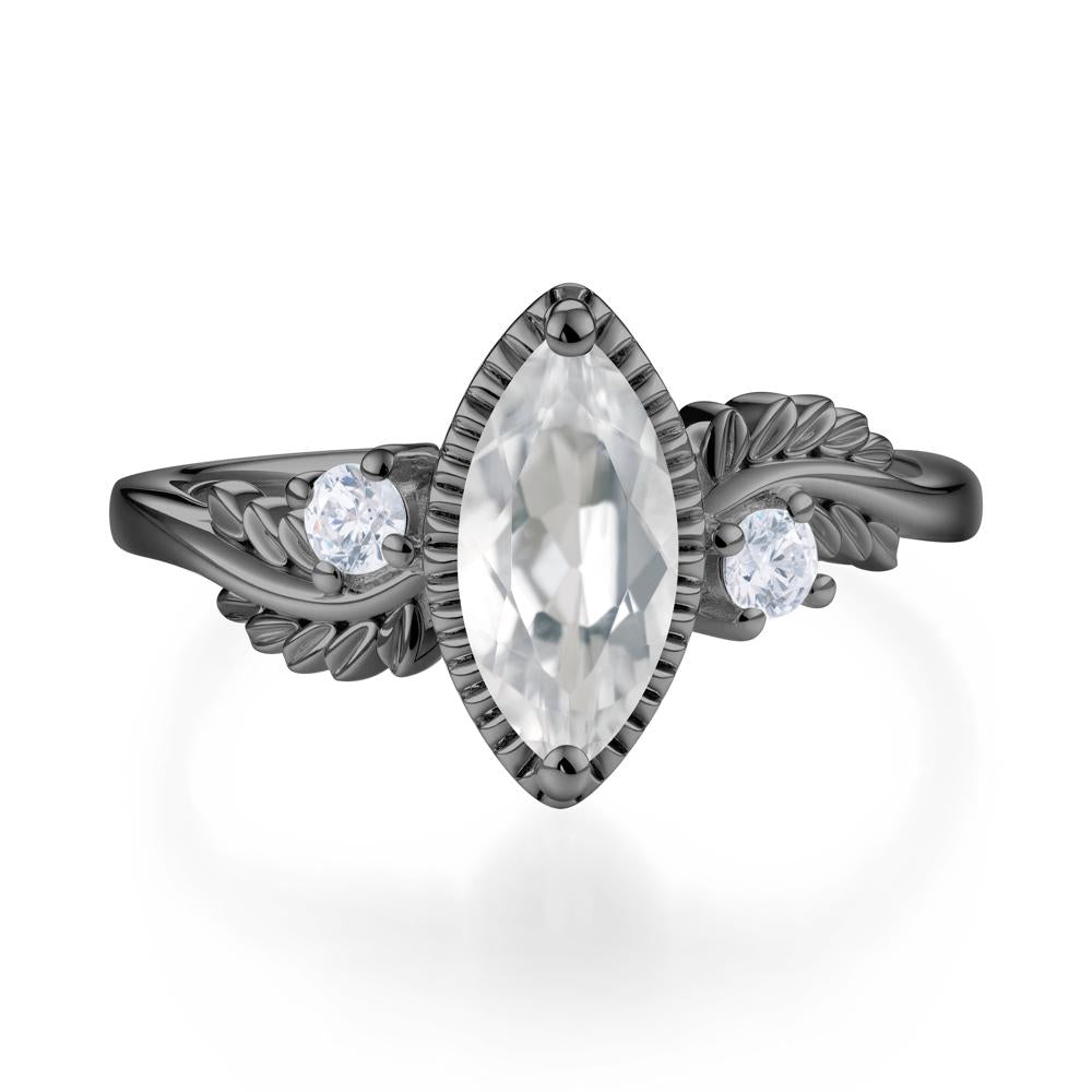Twisted Leaf Lemon Quartz Wedding Ring - LUO Jewelry #gemstone_White Topaz