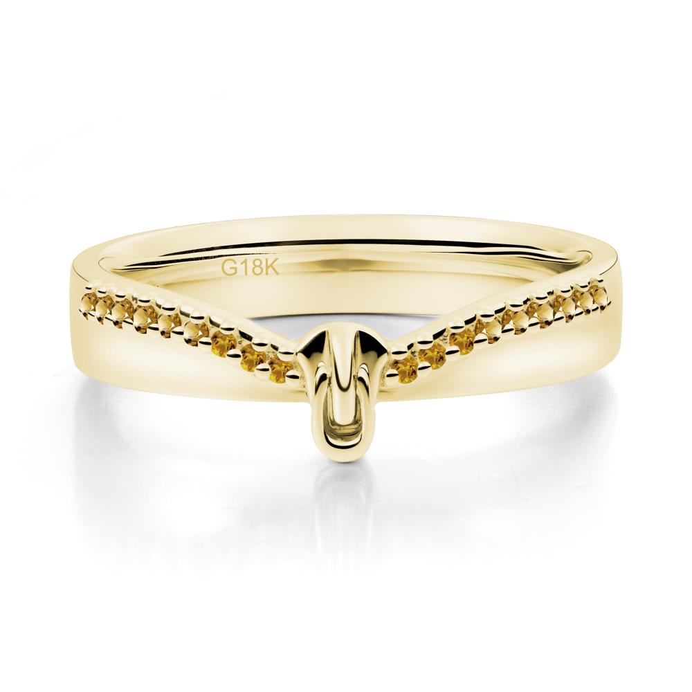 Unique Half Eternity Citrine Wedding Band Ring - LUO Jewelry #metal_18k yellow gold