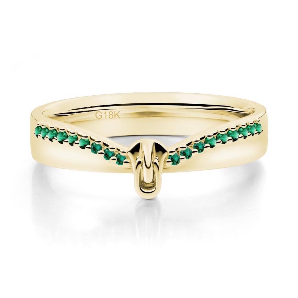 Emerald Modern Chevron Stackable Ring - LUO Jewelry #metal_18k yellow gold