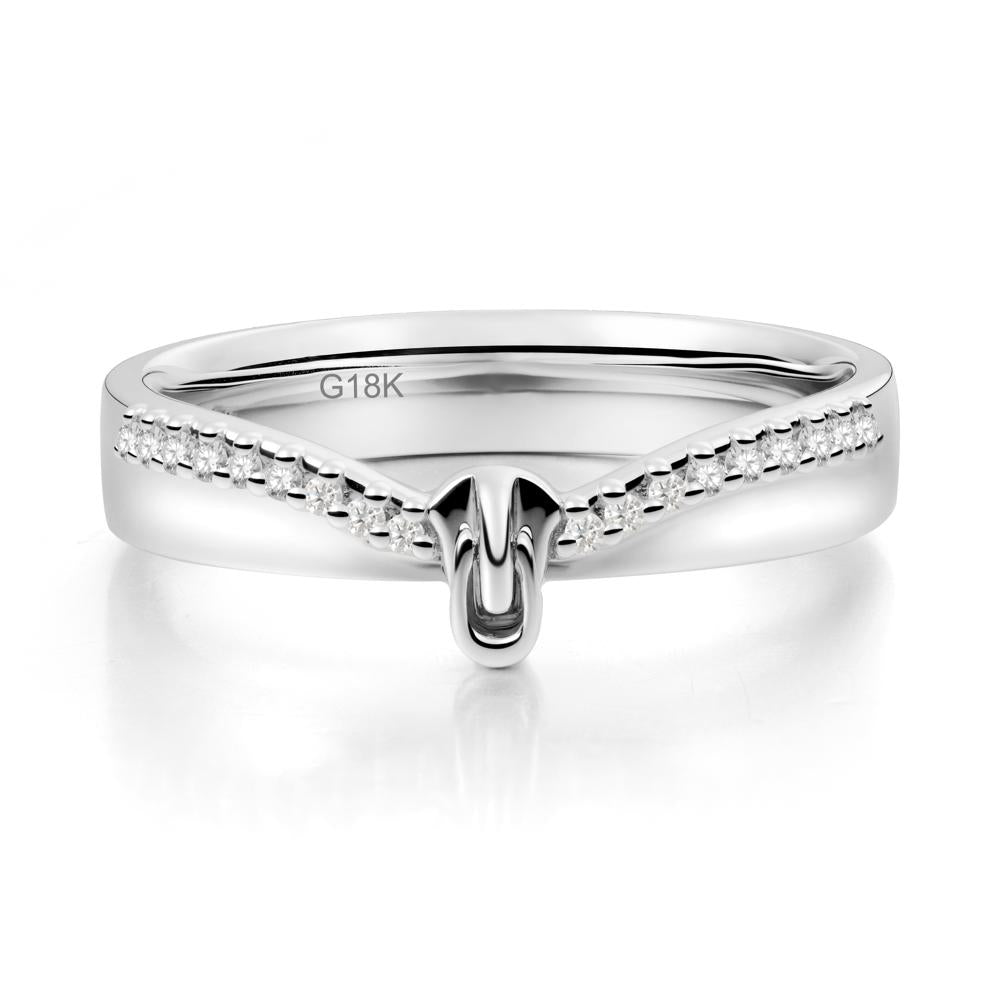 Zipper Inspired Movable Clasp Moissanite Curved Ring - LUO Jewelry #metal_18k white gold