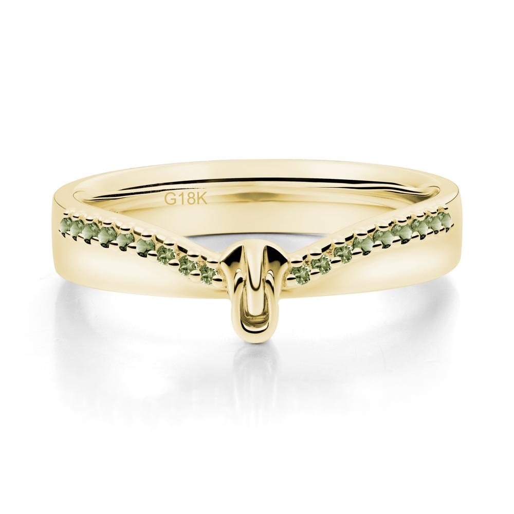 Unique Half Eternity Peridot Wedding Band Ring - LUO Jewelry #metal_18k yellow gold